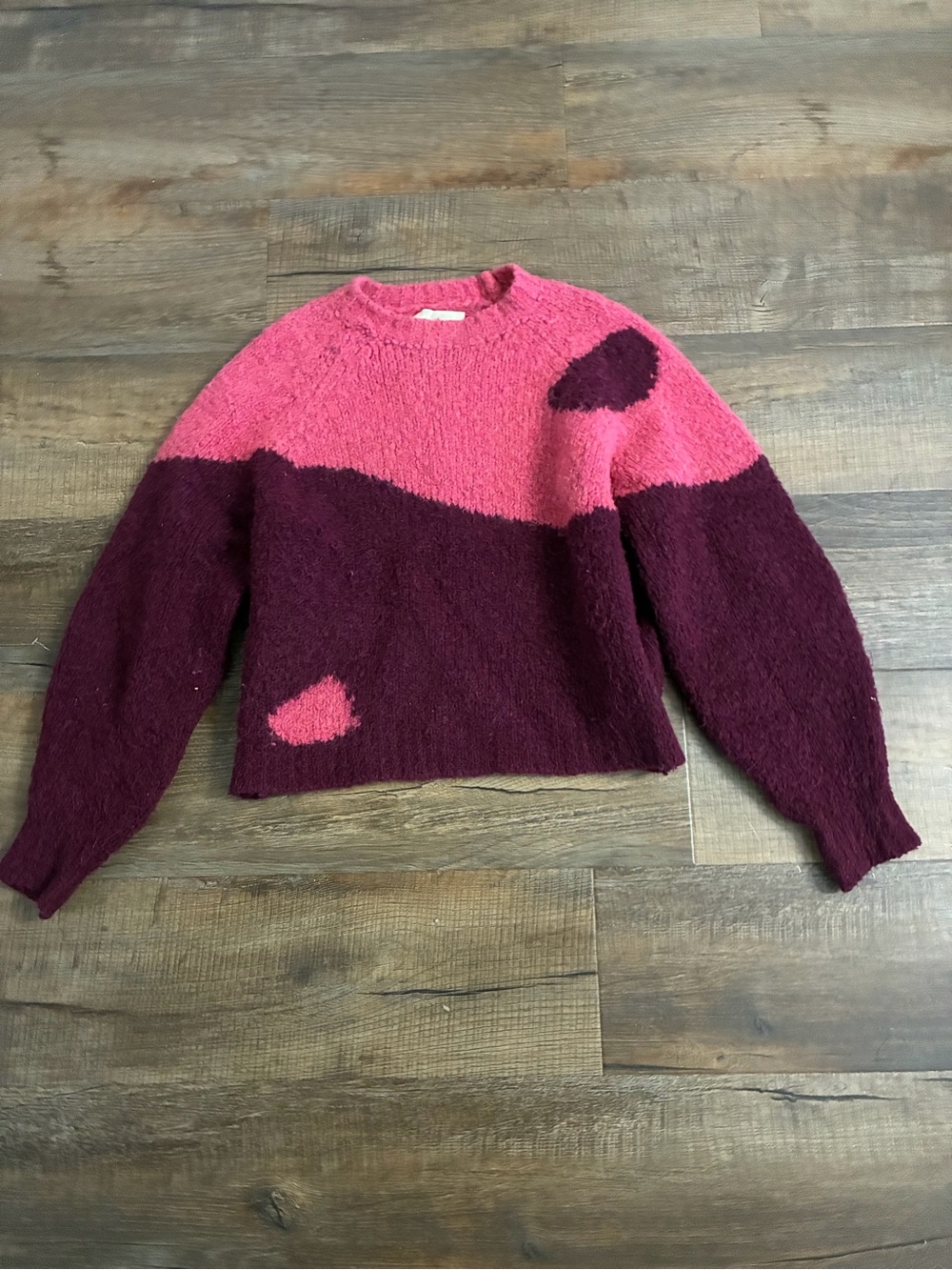Authentic Paloma Wool "Ying Yang" chunky knit sweater in pink/burgundy